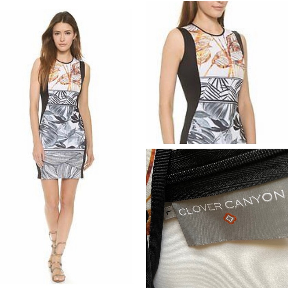 *SOLD* Clover Canyon neoprene scuba leaf dress
